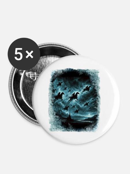 Wilde Jagd durchquert den Himmel - Buttons klein 25 mm (5er Pack) - Weiß