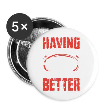 Remise en forme Motivation Meilleur design de vie - Lot de 5 petits badges (25 mm) - blanc - Devant