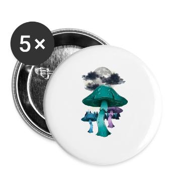 mystisch Wald Pilze Natur Naturliebhaber Halloween - Buttons klein 25 mm (5er Pack) - Weiß - Vorne