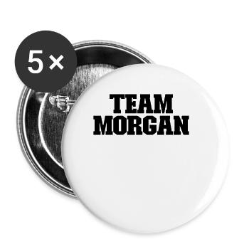 Team Morgan Nachname Morgan - Buttons klein 25 mm (5er Pack) - Weiß - Vorne