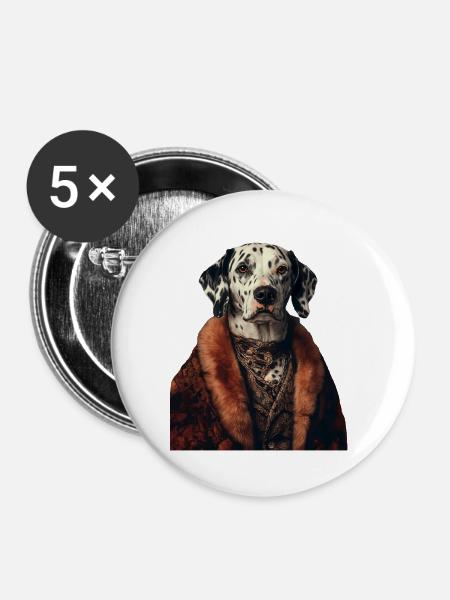 Dalmatiner - Buttons klein 25 mm (5er Pack) - Weiß