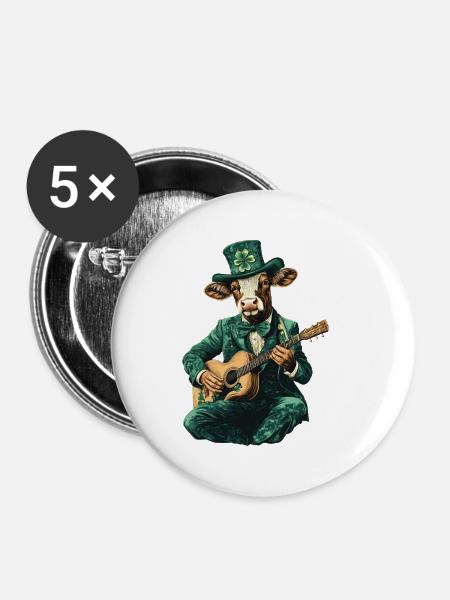 Kuh - Buttons klein 25 mm (5er Pack) - Weiß