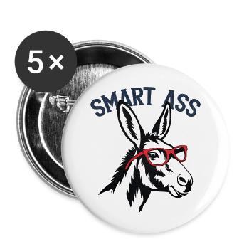 Smart Ass - Buttons small 1''/25 mm (5-pack) - white - Front