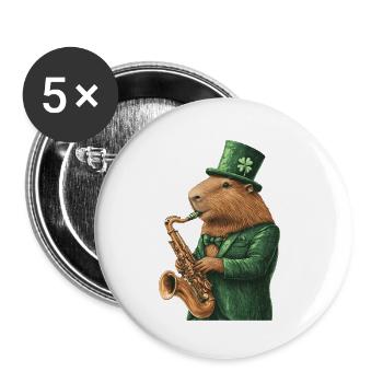 Wasserschwein - Buttons klein 25 mm (5er Pack) - Weiß - Vorne