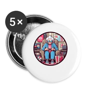 Gamer Granny - Buttons small 1''/25 mm (5-pack) - white - Front