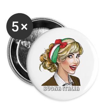 WOMAN ITALY BUONA ITALIA - Buttons small 1''/25 mm (5-pack) - white - Front