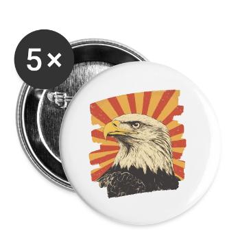 Adler - Buttons klein 25 mm (5er Pack) - Weiß - Vorne