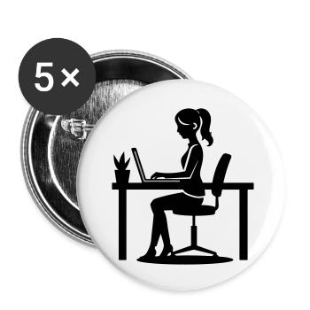 Femme Emploi Informatique - Lot de 5 petits badges (25 mm) - blanc - Devant