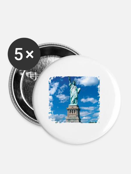 Freiheitsstatue - Buttons klein 25 mm (5er Pack) - Weiß