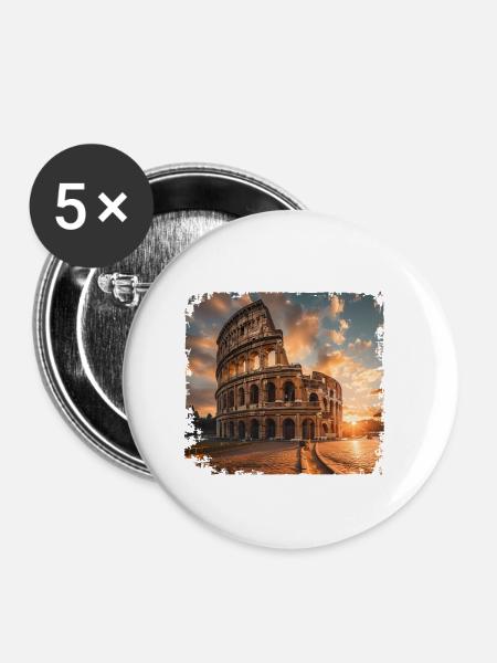 Das Kolosseum - Buttons klein 25 mm (5er Pack) - Weiß