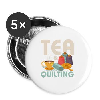 Tea & Quilting Sewing Quilter - Buttons small 1''/25 mm (5-pack) - white - Front