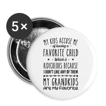 Meine Enkelkinder sind meine Lieblingsgroßmutter Oma - Buttons klein 25 mm (5er Pack) - Weiß - Vorne