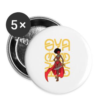 Yoruba God - Oya - Buttons small 1''/25 mm (5-pack) - white - Front