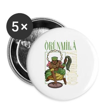 Yoruba God - Orunmila - Buttons small 1''/25 mm (5-pack) - white - Front
