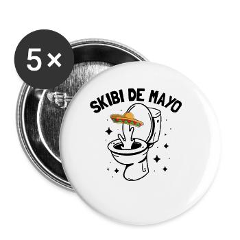 Skibidi De Mayo Teen Skibidi Toilette Cinco De May - Buttons klein 25 mm (5er Pack) - Weiß - Vorne