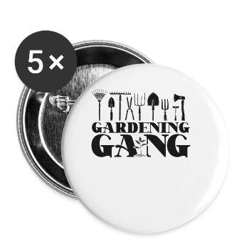 Amoureux des plantes Amis jardiniers - Lot de 5 petits badges (25 mm) - blanc - Devant