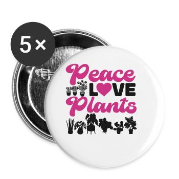 Amoureux des plantes Jardinière Fille Paix - Lot de 5 petits badges (25 mm) - blanc - Devant