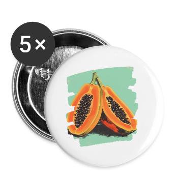 Papaya - Buttons klein 25 mm (5er Pack) - Weiß - Vorne
