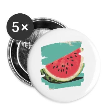 Watermelon - Buttons small 1''/25 mm (5-pack) - white - Front