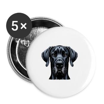Dog Face - Great Dane - Buttons small 1''/25 mm (5-pack) - white - Front