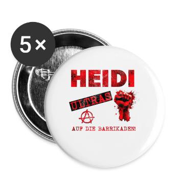 Heidi Reichinnek Merch Ultra - Buttons klein 25 mm (5er Pack) - Weiß - Vorne