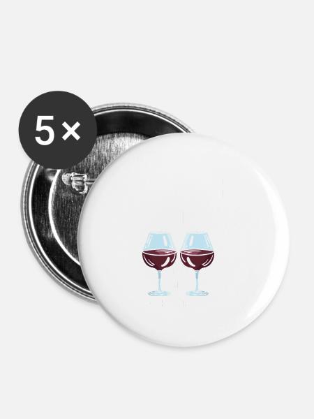 Wine Tasting Funny Wine Lover - Buttons klein 25 mm (5er Pack) - Weiß