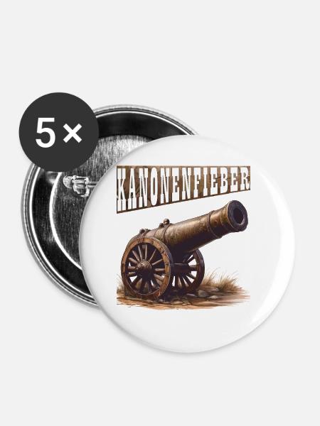 KANONENFIEBER - Buttons klein 25 mm (5er Pack) - Weiß