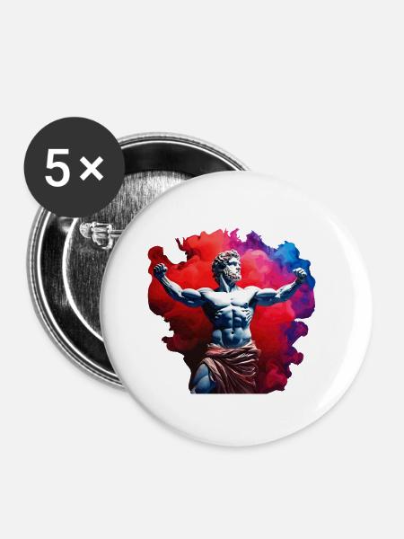 GRIECHISCHE GOTTHEIT - Buttons klein 25 mm (5er Pack) - Weiß