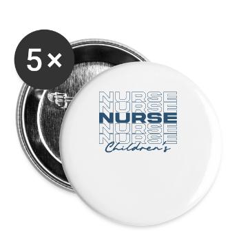Kinderkrankenschwester Medizinische Krankenschwestern Stilvoll - Buttons klein 25 mm (5er Pack) - Weiß - Vorne