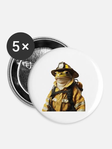 Frosch - Buttons klein 25 mm (5er Pack) - Weiß