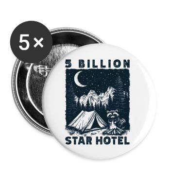5 Milliarden Sterne Hotel Wandern Outdoor Geschenk - Buttons klein 25 mm (5er Pack) - Weiß - Vorne