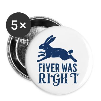 FIVER HATTE RECHT - Buttons klein 25 mm (5er Pack) - Weiß - Vorne