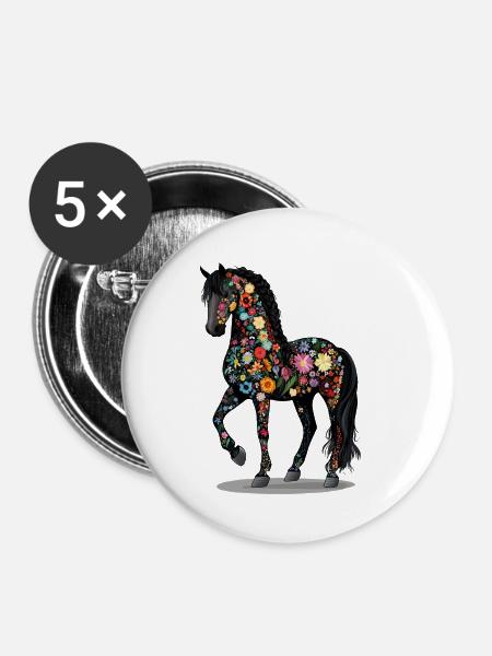 friesisch - Buttons klein 25 mm (5er Pack) - Weiß