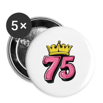 75 Number Krone - Buttons small 1''/25 mm (5-pack) - white - Front
