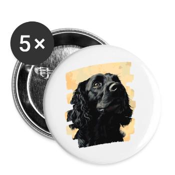 Cocker Spaniel - Lot de 5 petits badges (25 mm) - blanc - Devant