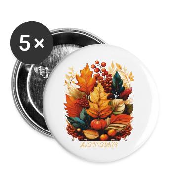 AUTOMNE - Lot de 5 petits badges (25 mm) - blanc - Devant