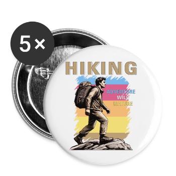 BERGSTEIGER HIKING - Buttons klein 25 mm (5er Pack) - Weiß - Vorne