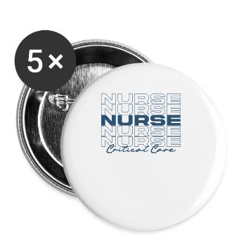 Infirmière en soins intensifs Infirmières médicales élégantes - Lot de 5 petits badges (25 mm) - blanc - Devant