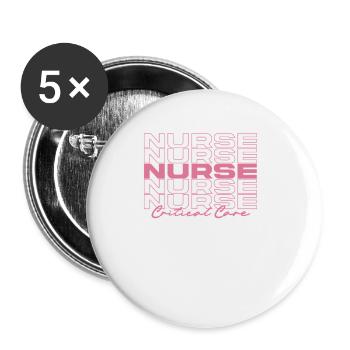 Infirmière en soins intensifs Infirmières médicales élégantes - Lot de 5 petits badges (25 mm) - blanc - Devant