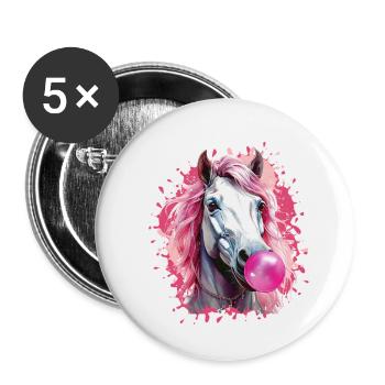 Cheval,Graffiti,illustration,Bubble gum - Lot de 5 petits badges (25 mm) - blanc - Devant