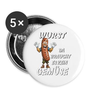 SAUSAGE THERE IS NO NEED FOR VEGETABLES - Buttons small 1''/25 mm (5-pack) - white - Front