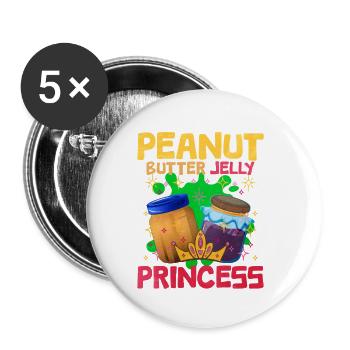 Gelee Erdnussbutter - Buttons klein 25 mm (5er Pack) - Weiß - Vorne