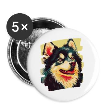 Laponie finlandaise - Lot de 5 petits badges (25 mm) - blanc - Devant
