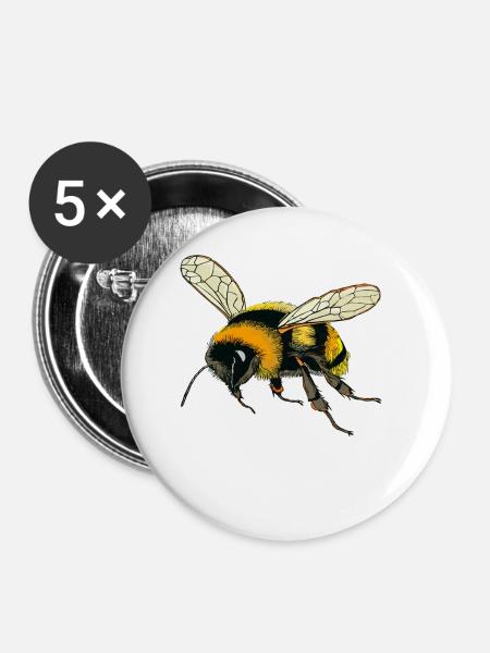 HUMMELN KONTUR - Buttons klein 25 mm (5er Pack) - Weiß