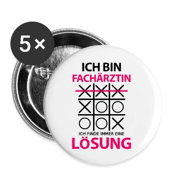 Fachärztin Lustige Sprüche witziger Spruch - Buttons klein 25 mm (5er Pack) - Weiß - Vorne