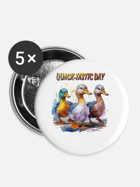 ENTEN QUACK-TASTIC DAY - Buttons klein 25 mm (5er Pack) - Weiß