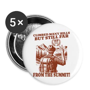 Lustiges Wanderer Geburtstag 55 Jahre - Buttons klein 25 mm (5er Pack) - Weiß - Vorne