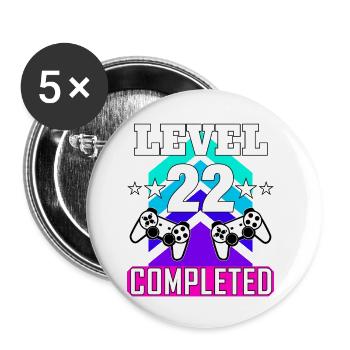 anniversaire de jeu haha comme - Lot de 5 petits badges (25 mm) - blanc - Devant