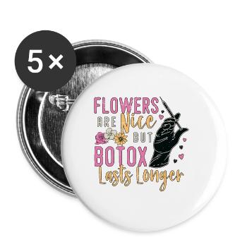 Plastic Surgery Flowers Are Nice Cosmetic Surgeon - Buttons klein 25 mm (5er Pack) - Weiß - Vorne