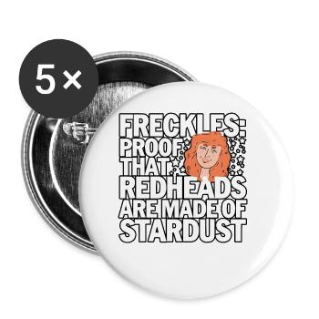 Red Hair Redheaded Irish Freckles Ginger Redhead - Buttons small 1''/25 mm (5-pack) - white - Front